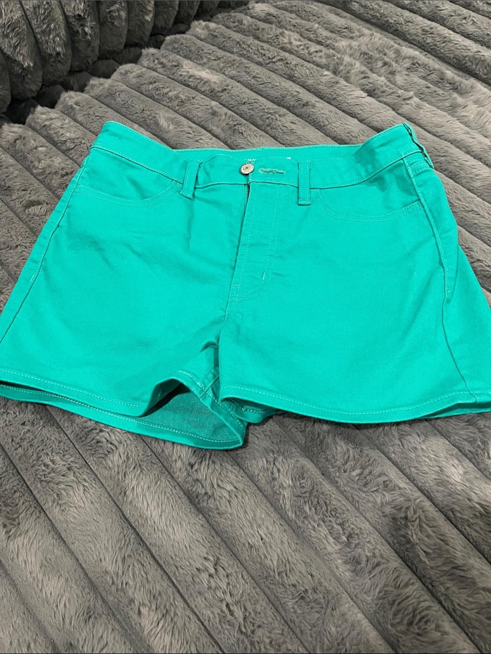 Old Navy Bright Teal Cotton Blend Jean Shorts